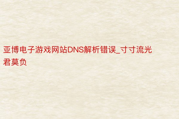 亚博电子游戏网站DNS解析错误_寸寸流光君莫负